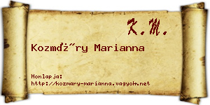 Kozmáry Marianna névjegykártya